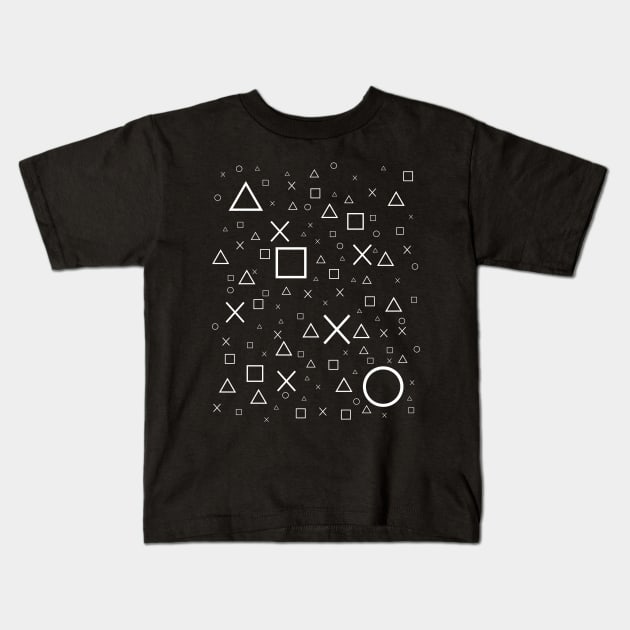 Gaming symbols Kids T-Shirt by albertocubatas